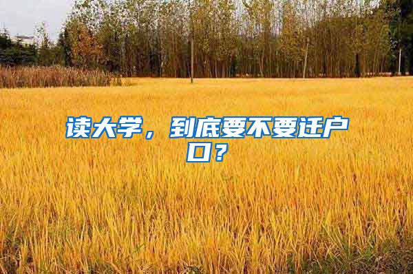 读大学，到底要不要迁户口？