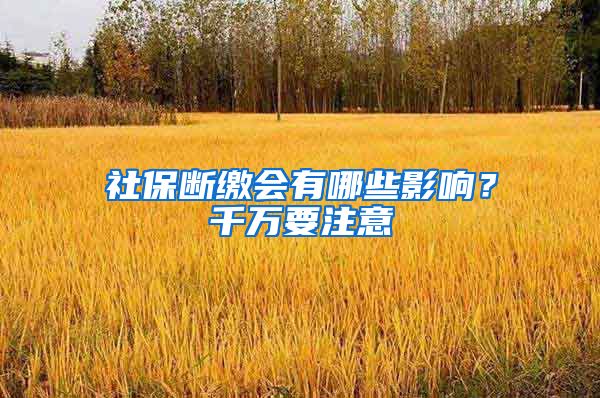 社保断缴会有哪些影响？千万要注意