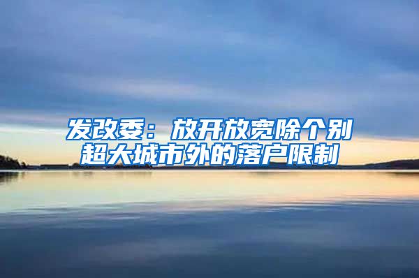 发改委：放开放宽除个别超大城市外的落户限制