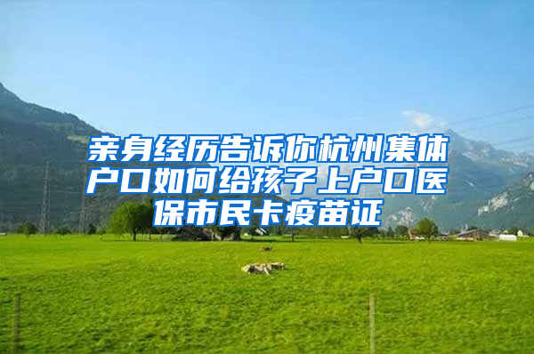 亲身经历告诉你杭州集体户口如何给孩子上户口医保市民卡疫苗证