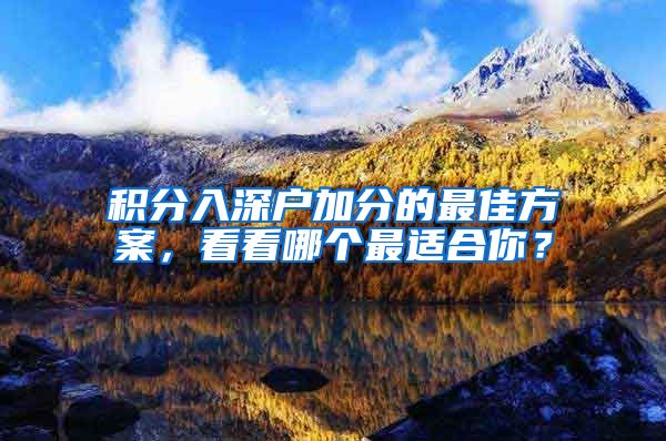 积分入深户加分的最佳方案，看看哪个最适合你？