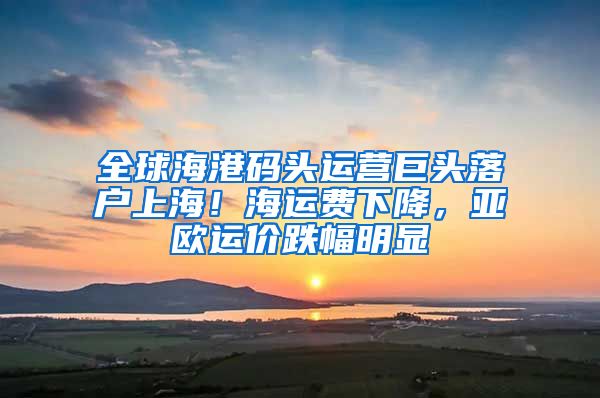 全球海港码头运营巨头落户上海！海运费下降，亚欧运价跌幅明显