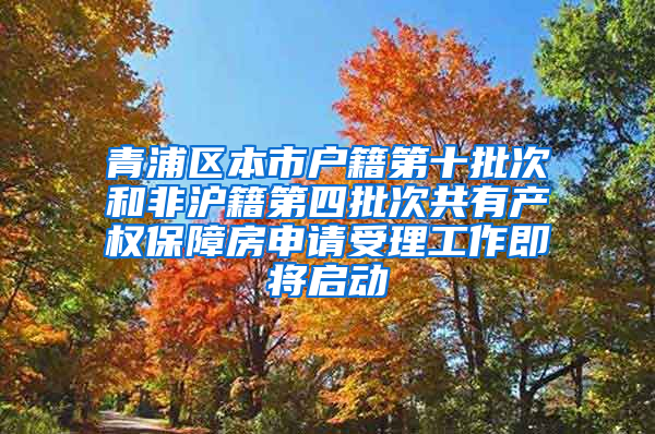 青浦区本市户籍第十批次和非沪籍第四批次共有产权保障房申请受理工作即将启动