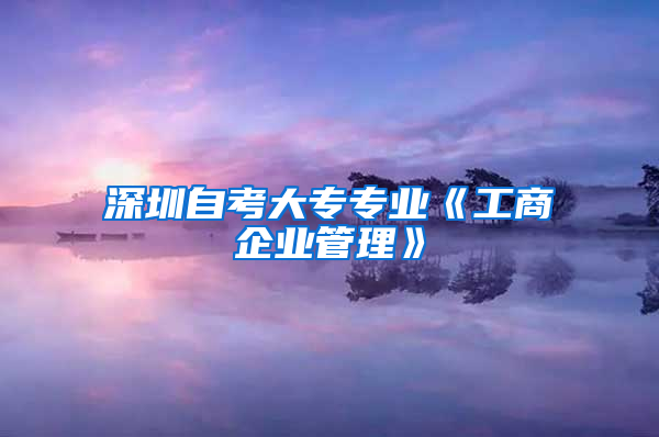 深圳自考大专专业《工商企业管理》