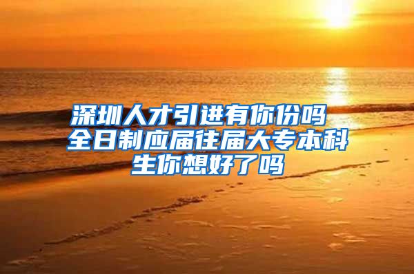 深圳人才引进有你份吗 全日制应届往届大专本科生你想好了吗