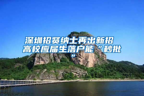 深圳招贤纳士再出新招 高校应届生落户能“秒批”
