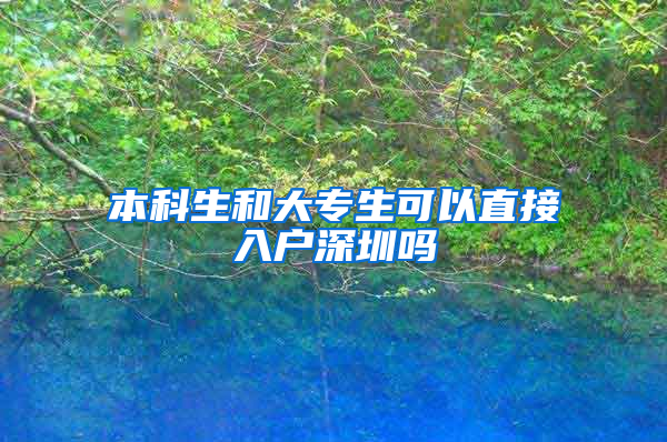 本科生和大专生可以直接入户深圳吗