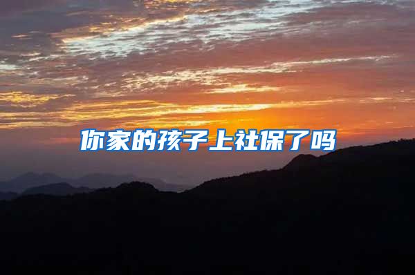 你家的孩子上社保了吗