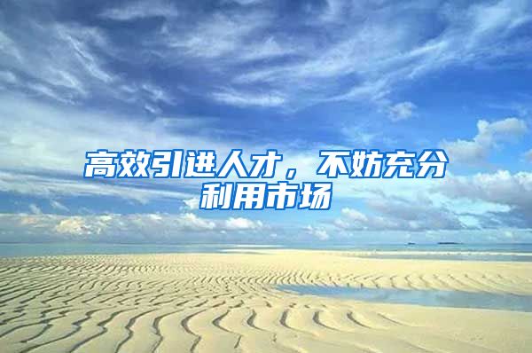 高效引进人才，不妨充分利用市场