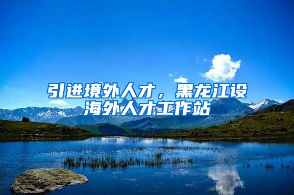 引进境外人才，黑龙江设海外人才工作站