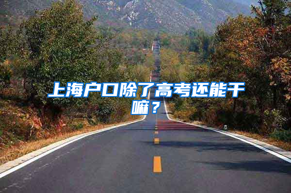 上海户口除了高考还能干嘛？