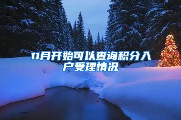 11月开始可以查询积分入户受理情况