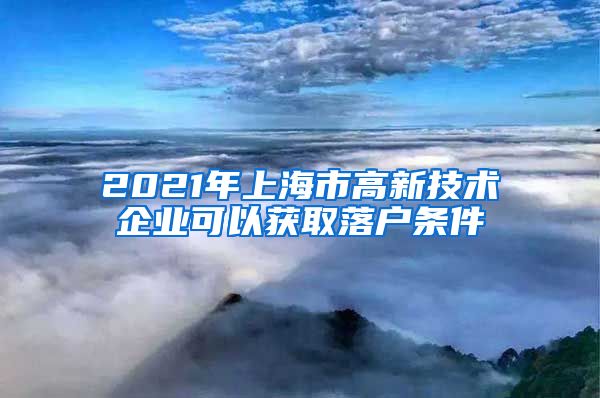 2021年上海市高新技术企业可以获取落户条件