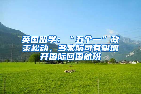 英国留学：“五个一”政策松动，多家航司有望增开国际回国航班