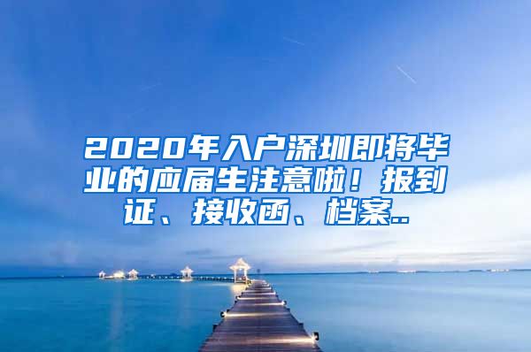 2020年入户深圳即将毕业的应届生注意啦！报到证、接收函、档案..