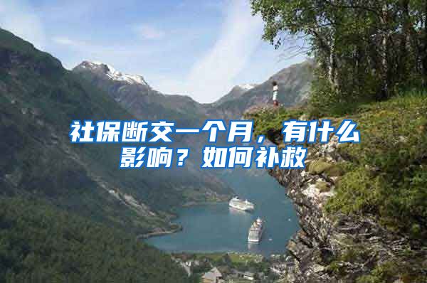 社保断交一个月，有什么影响？如何补救