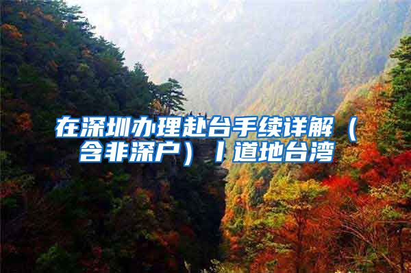 在深圳办理赴台手续详解（含非深户）丨道地台湾