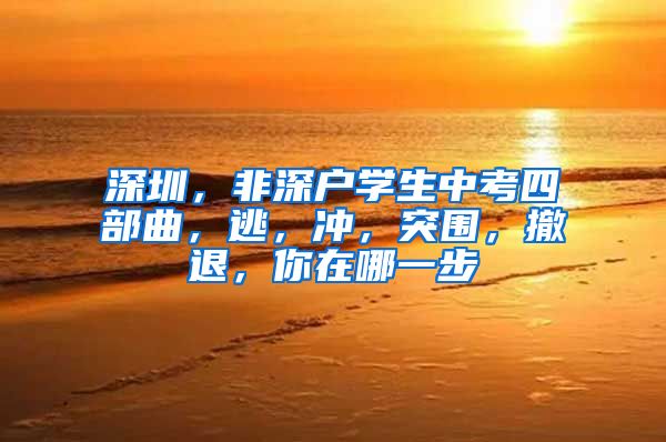 深圳，非深户学生中考四部曲，逃，冲，突围，撤退，你在哪一步