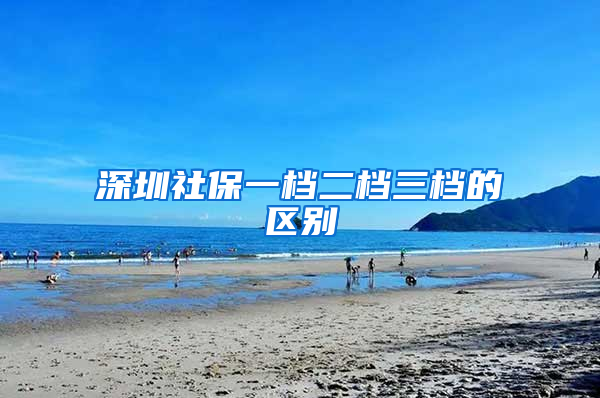 深圳社保一档二档三档的区别