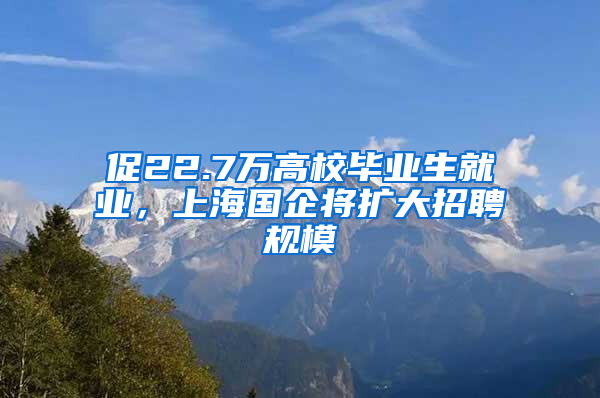 促22.7万高校毕业生就业，上海国企将扩大招聘规模