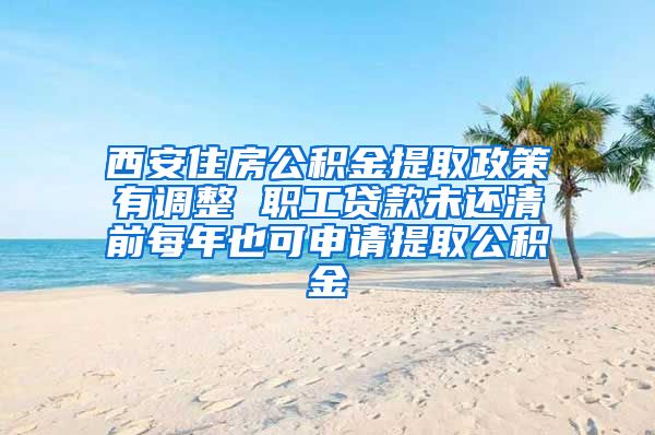 西安住房公积金提取政策有调整 职工贷款未还清前每年也可申请提取公积金