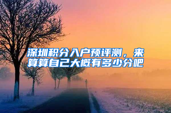深圳积分入户预评测，来算算自己大概有多少分吧
