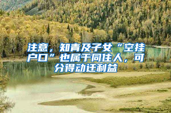 注意，知青及子女“空挂户口”也属于同住人，可分得动迁利益