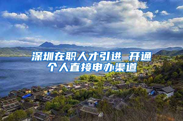 深圳在职人才引进 开通个人直接申办渠道