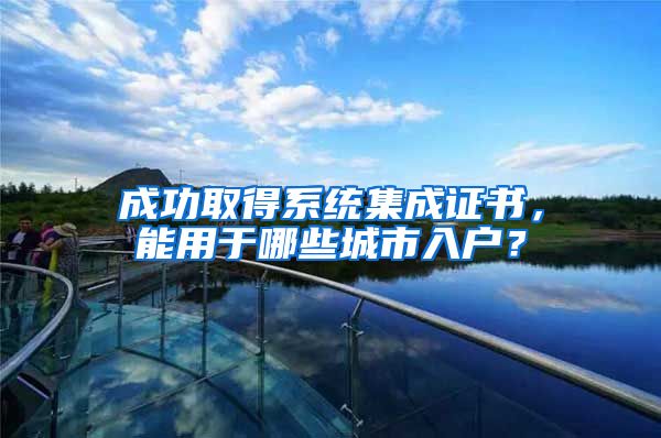 成功取得系统集成证书，能用于哪些城市入户？