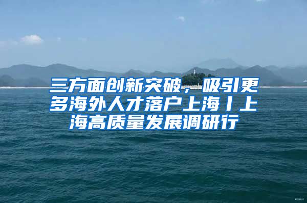 三方面创新突破，吸引更多海外人才落户上海丨上海高质量发展调研行