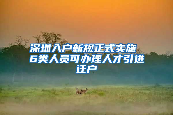 深圳入户新规正式实施 6类人员可办理人才引进迁户