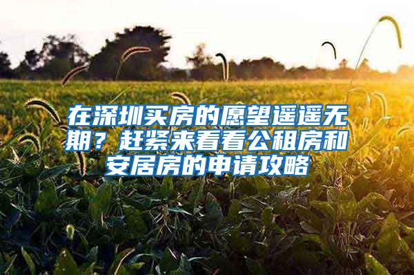 在深圳买房的愿望遥遥无期？赶紧来看看公租房和安居房的申请攻略