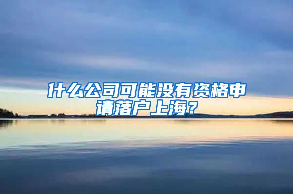 什么公司可能没有资格申请落户上海？