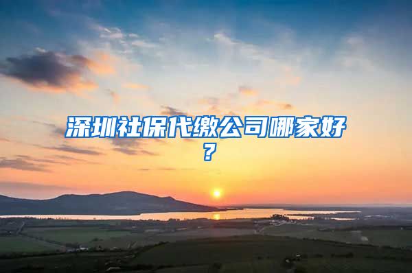 深圳社保代缴公司哪家好？