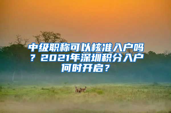 中级职称可以核准入户吗？2021年深圳积分入户何时开启？