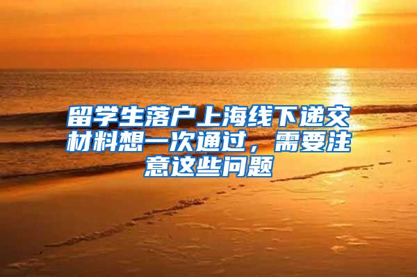 留学生落户上海线下递交材料想一次通过，需要注意这些问题