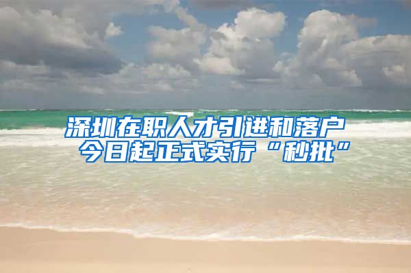 深圳在职人才引进和落户 今日起正式实行“秒批”