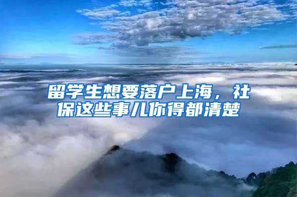 留学生想要落户上海，社保这些事儿你得都清楚