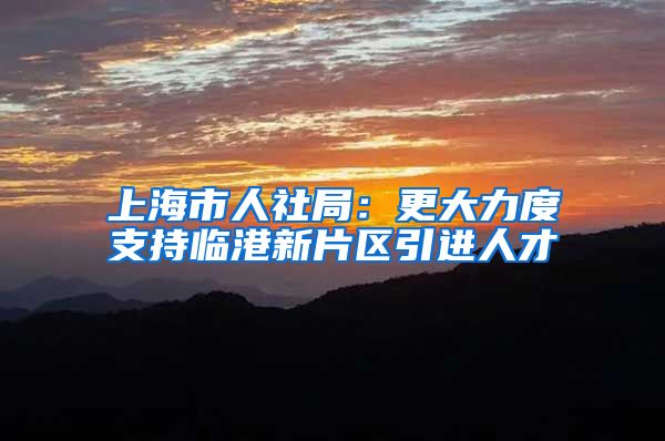 上海市人社局：更大力度支持临港新片区引进人才