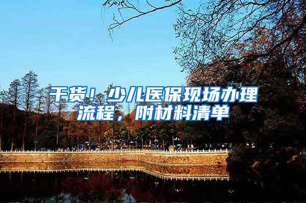 干货！少儿医保现场办理流程，附材料清单