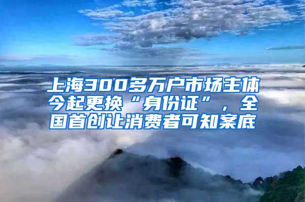 上海300多万户市场主体今起更换“身份证”，全国首创让消费者可知案底