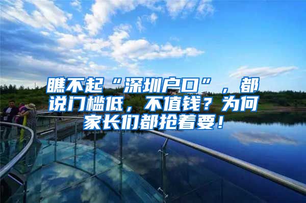 瞧不起“深圳户口”，都说门槛低，不值钱？为何家长们都抢着要！