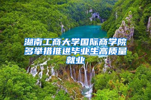 湖南工商大学国际商学院多举措推进毕业生高质量就业
