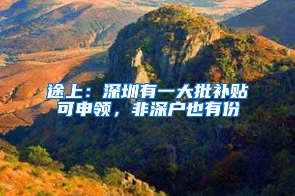 途上：深圳有一大批补贴可申领，非深户也有份