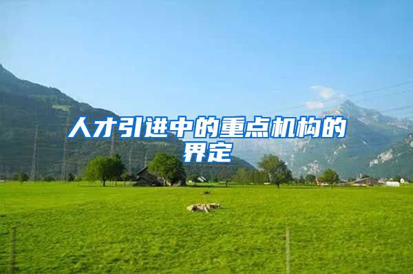 人才引进中的重点机构的界定