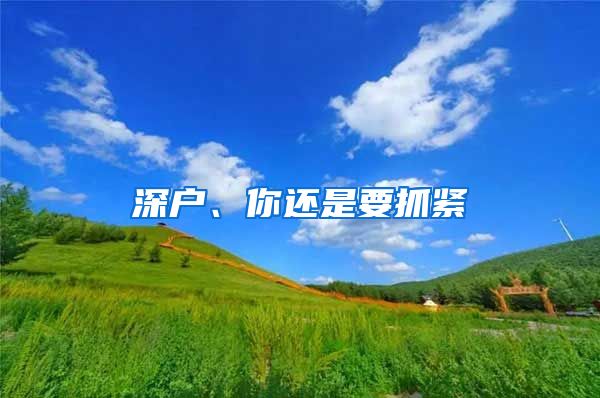 深户、你还是要抓紧