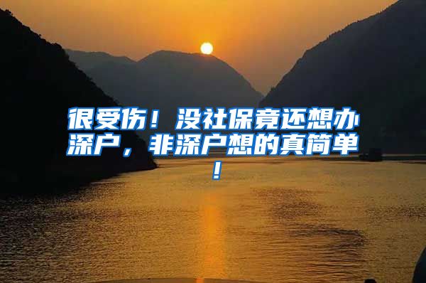 很受伤！没社保竟还想办深户，非深户想的真简单！