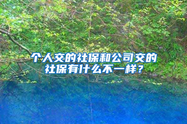 个人交的社保和公司交的社保有什么不一样？