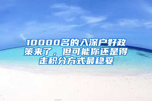 10000名的入深户好政策来了，但可能你还是得走积分方式最稳妥
