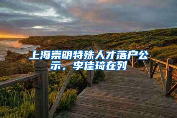 上海崇明特殊人才落户公示，李佳琦在列